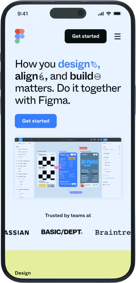 Phone mockup: Figma Home Page